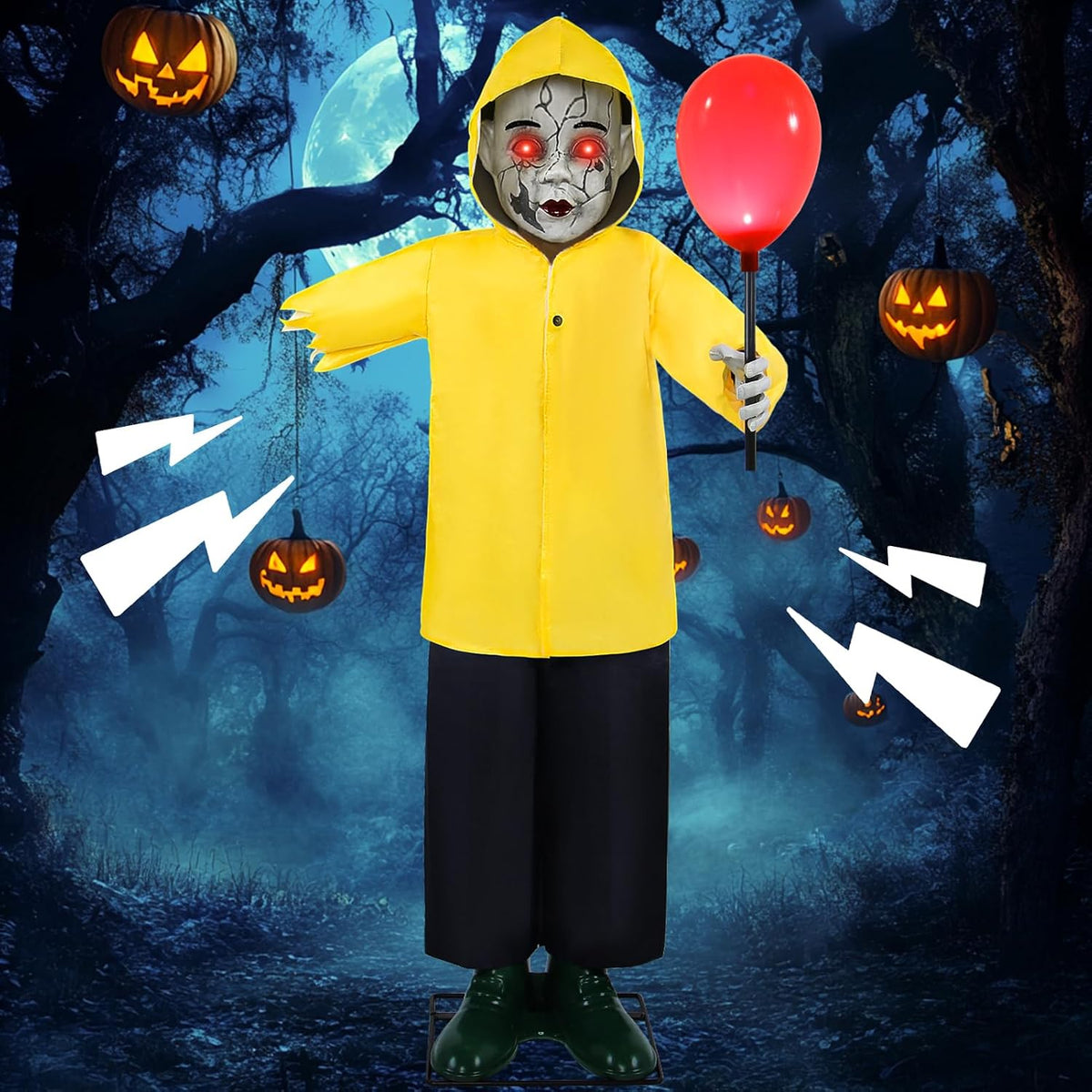 Halloween Animatronics Decorations 4FT Life Size Animated Props
