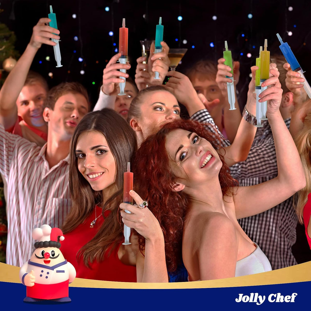 JOLLY CHEF 500 Pack 1.5 oz Jello Shot Syringes with Caps, Plastic Syringes