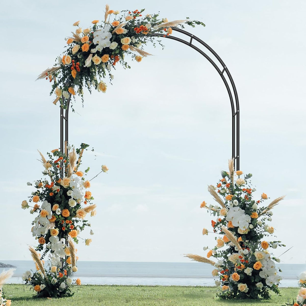 Sunexinlo Garden Arch Trellis with Base, 5.3'W x 7.6'H or 7.9'W x...