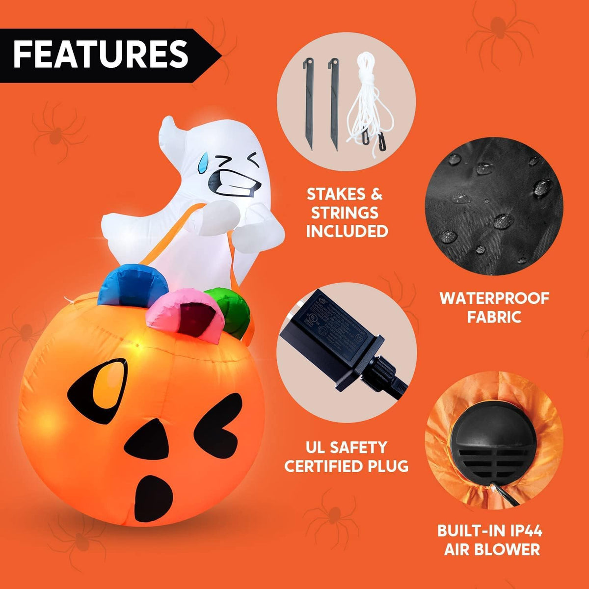 Joiedomi 5 FT Tall Halloween Inflatables Outdoor Decorations, Inflatable Cute...