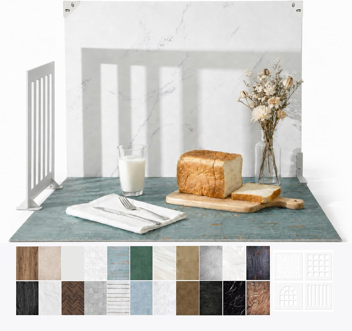 Photo Backdrop for Product Photography, 23 x 17.5 in Tabletop Kit