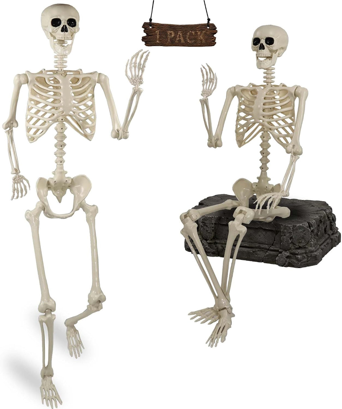 Znorso 5.4ft Halloween Skeleton - Halloween Posable Life Size Skeleton Huma F...