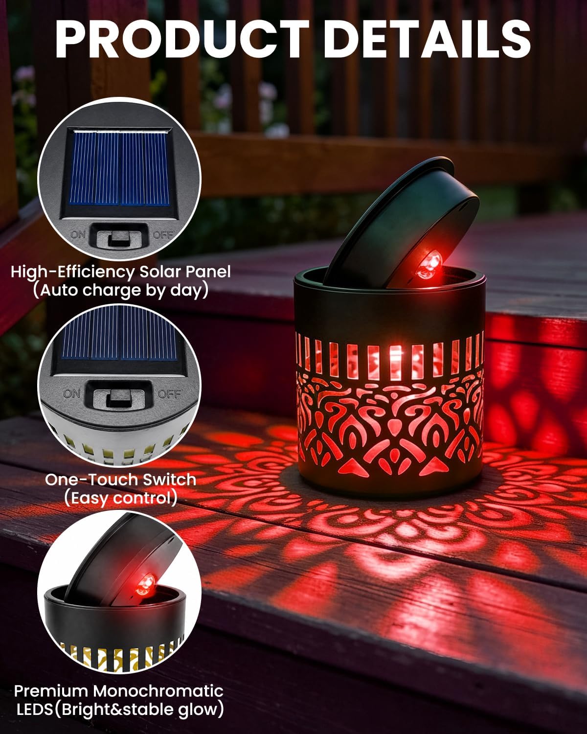 Klarlight 7 Color Changing Solar Mandala Lights Outdoor, IP65 Waterproof
