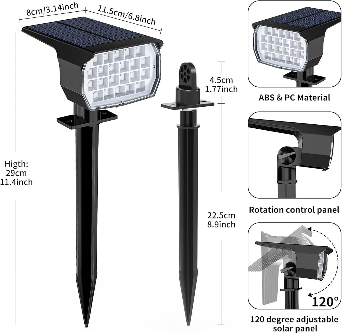WENATY Solar Spot Lights Outdoor Spotlight Christmas 12 Pack Color Changing