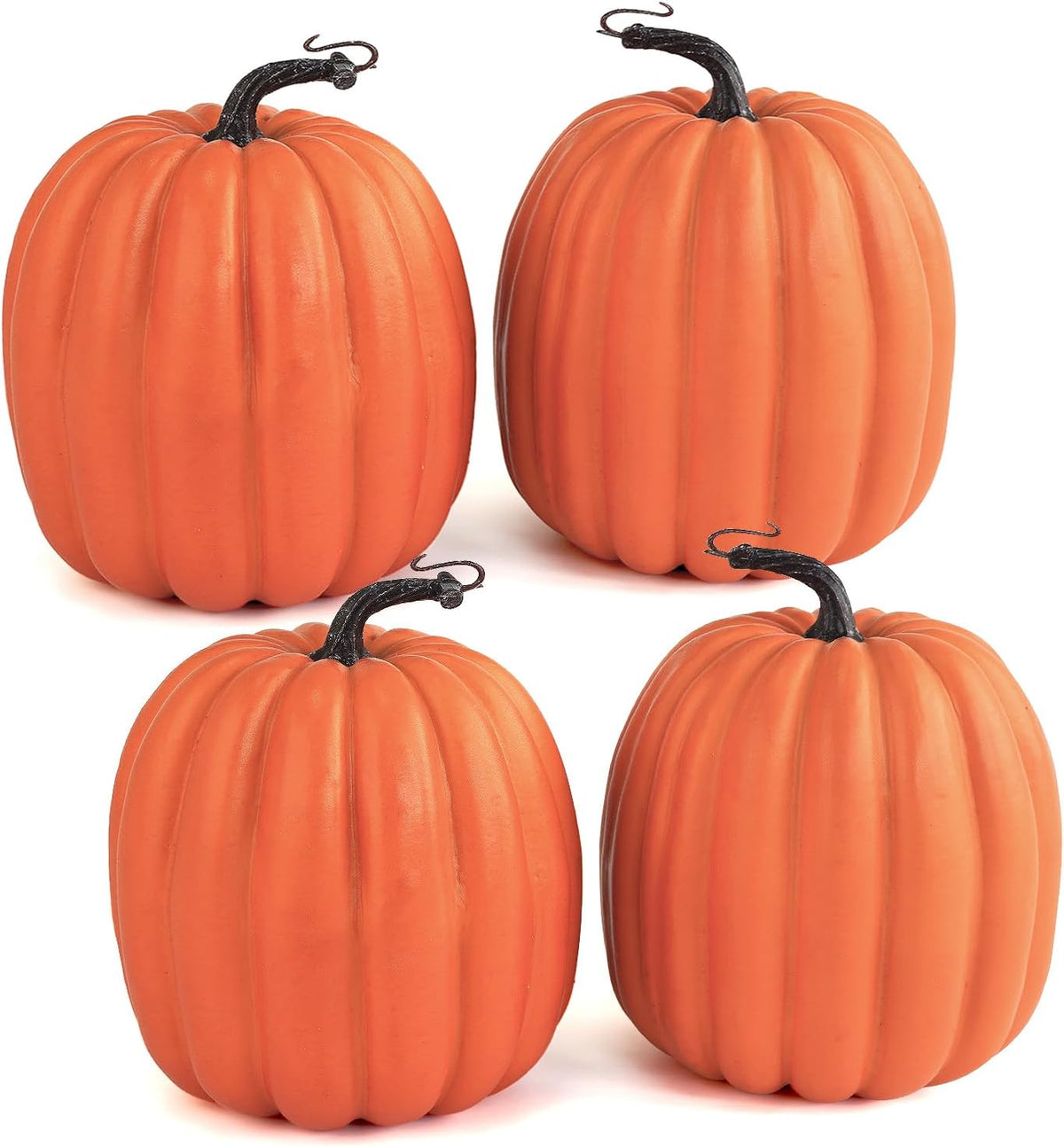 Artmag 6 Inch Large Artificial Pumpkins, 4PCS Big Orange Faux Foam Harvest Pu...