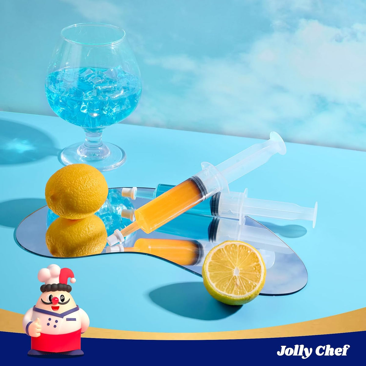 JOLLY CHEF 500 Pack 1.5 oz Jello Shot Syringes with Caps, Plastic Syringes