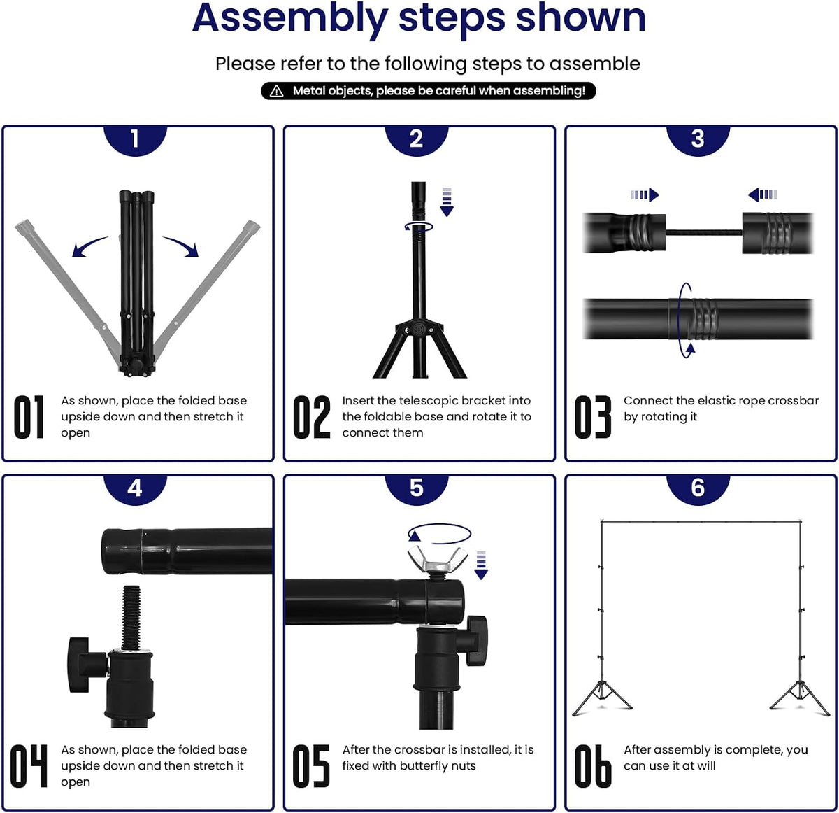 Jiang&Rong Portable Reverse-Folding Backdrop Stand Kit 10ft x 6.5ft(W x H)