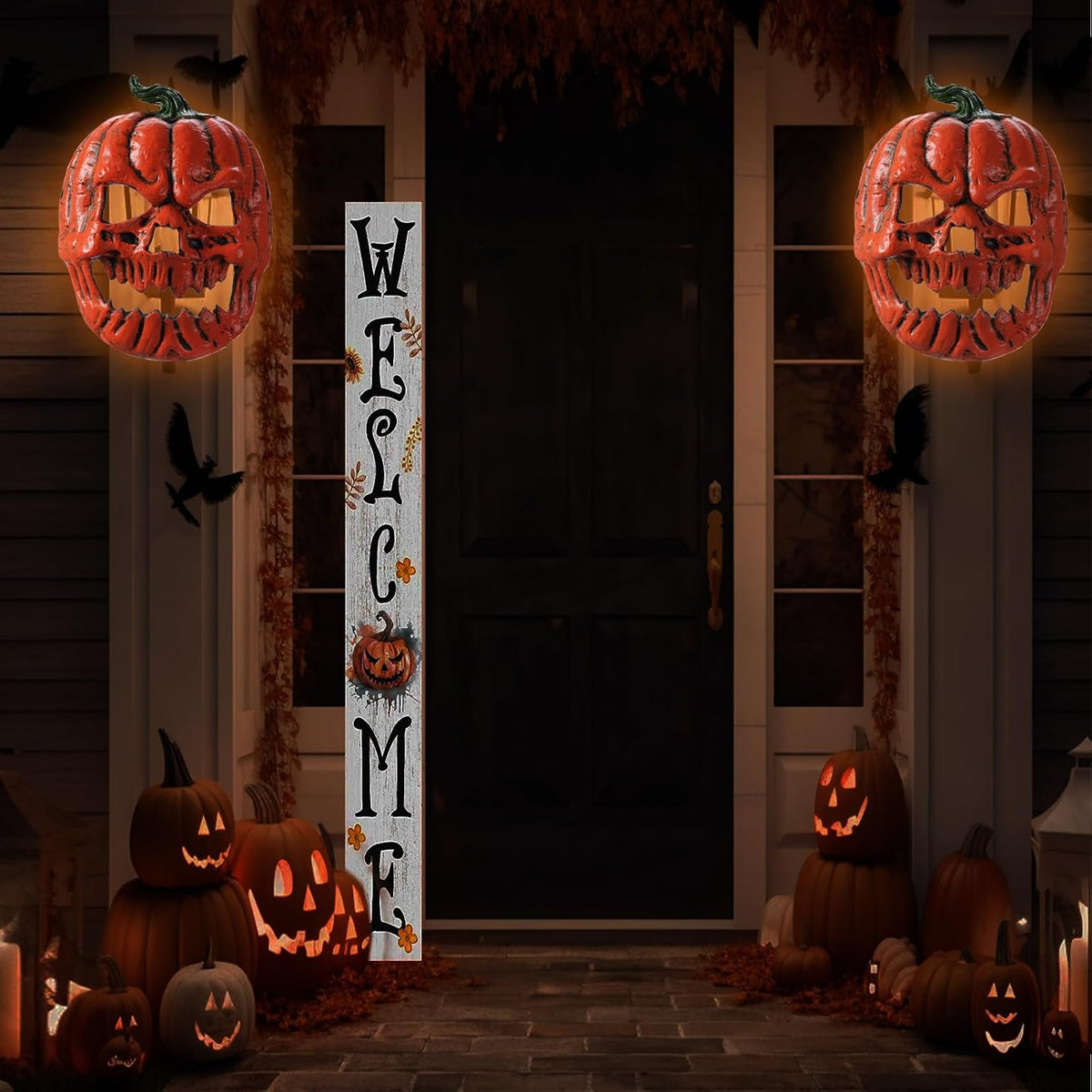2 Pack Halloween Porch Light Covers, Halloween Decorations Outdoor Skeleton P...