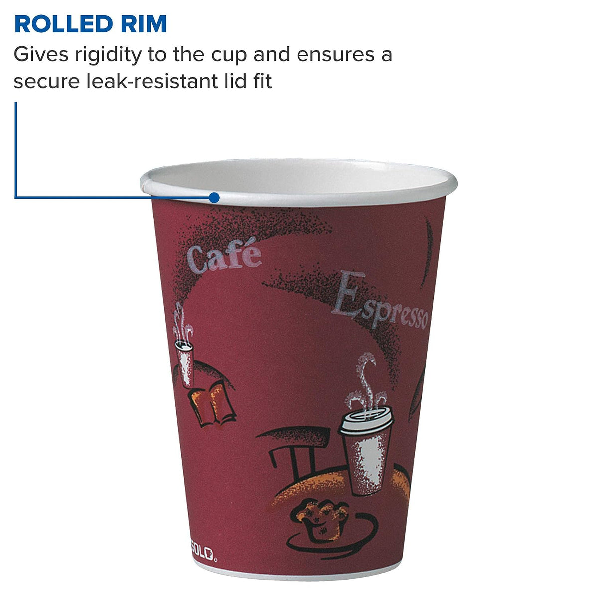 Solo 412SIN-0041 12 oz Bistro SSP Paper Hot Cup (Case of 1000)