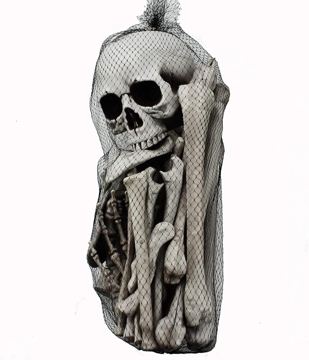 XONOR 28 Pieces Skeleton Bones and Skull for Halloween Decor or Spooky Gravey...