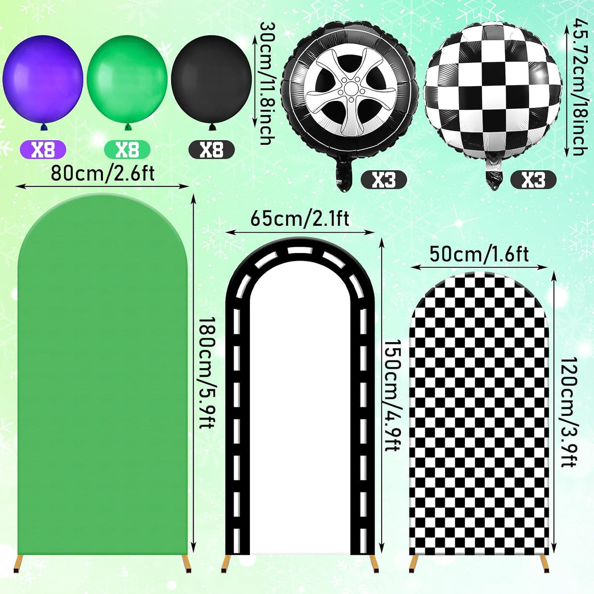 Foilswirl 4ft 5ft 6ft Monster Truck Arch Backdrop Covers