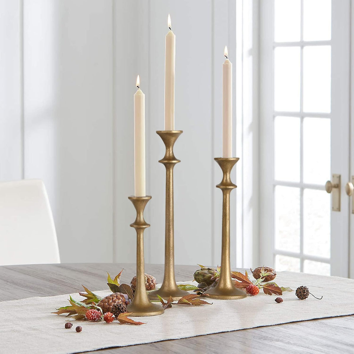 Iron Taper Candle Holder - Set of 3 Decorative Candle Stand