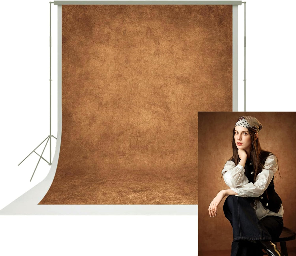 UrcTepics 8x10 ft Brown Photo Backdrop for Photography, No Stand