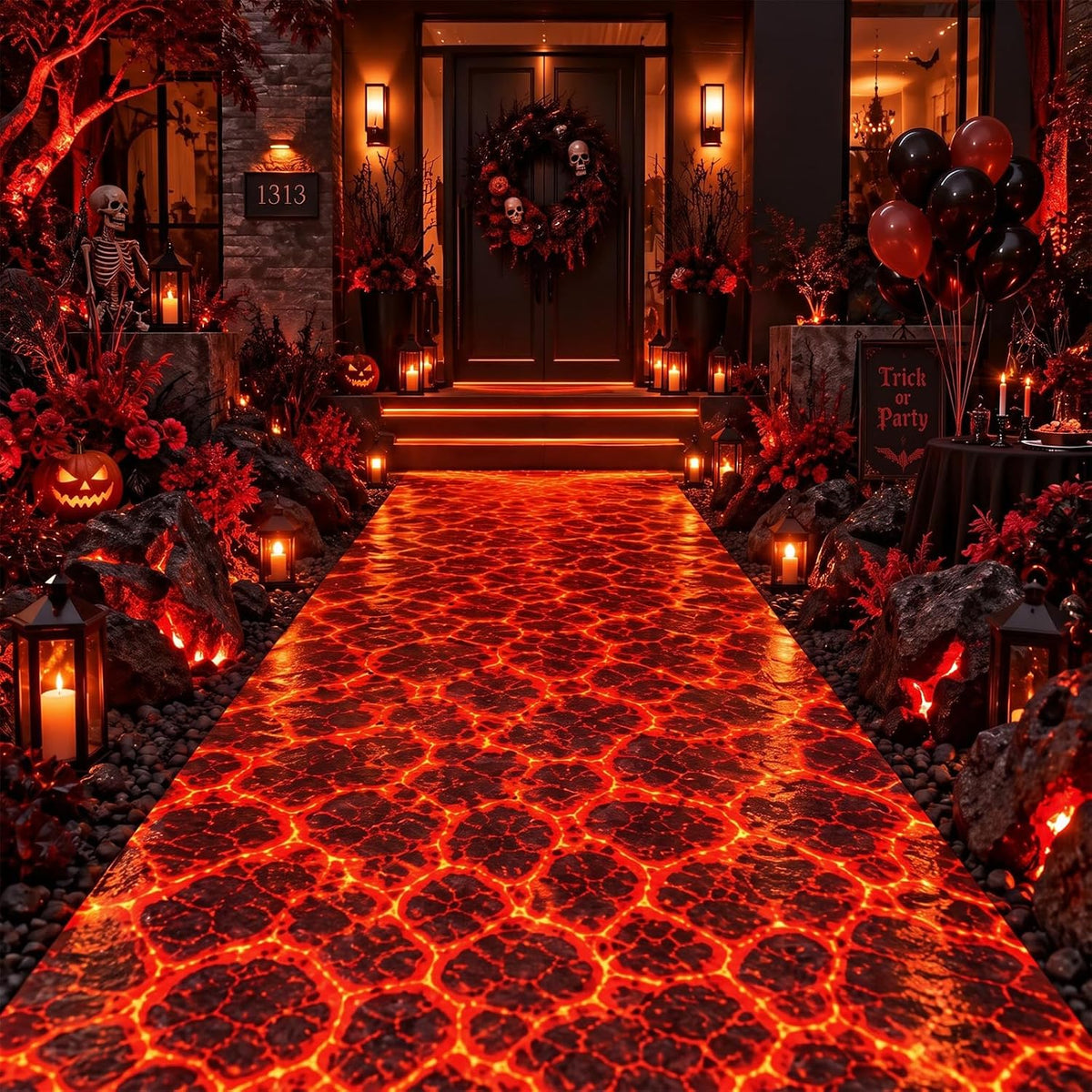 Tegeme 100Ft x 54 in Halloween Lava Tablecloth Roll Volcano Wall Backdrop