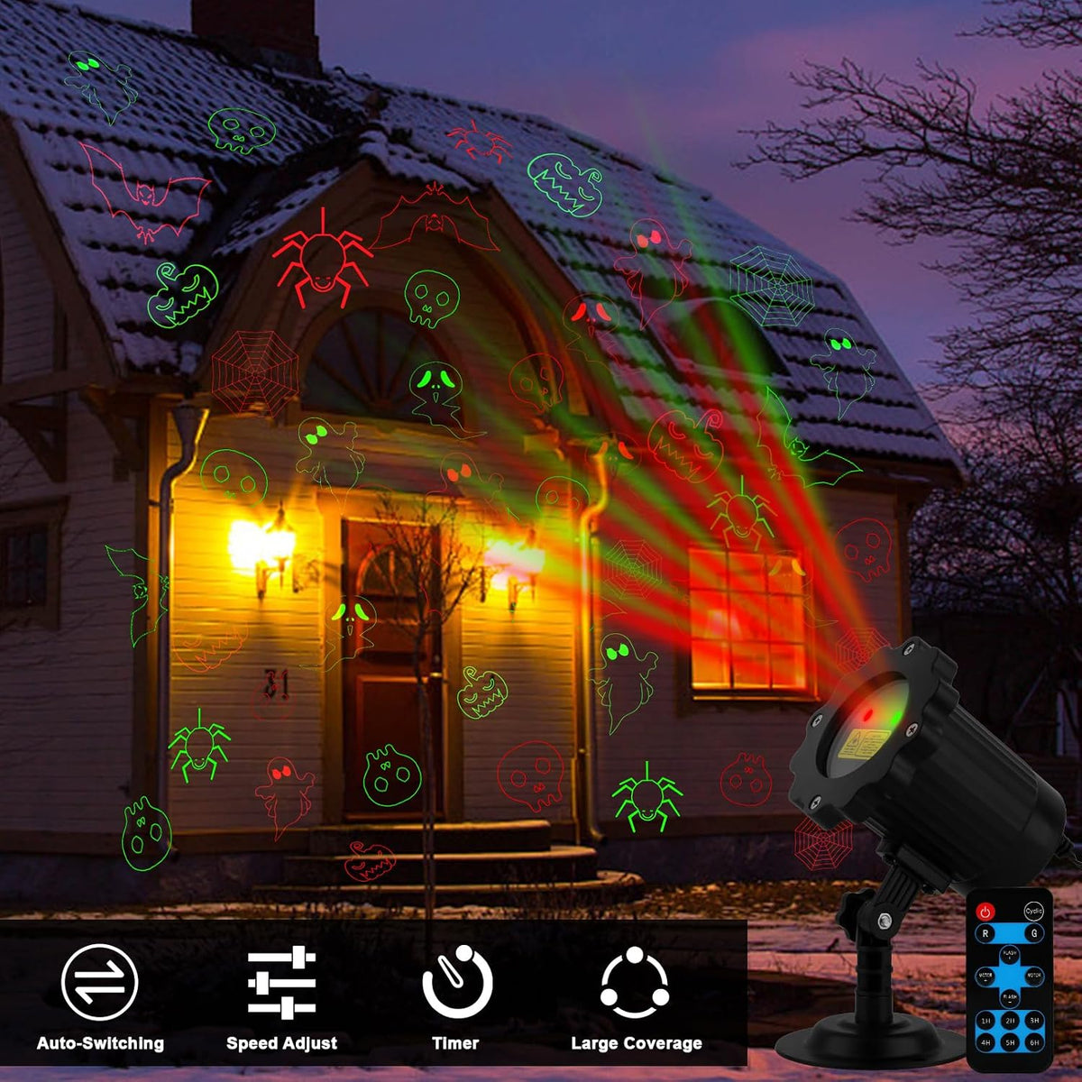 Halloween Projector Lights Outdoor, Waterproof Halloween Laser Projector Ligh...