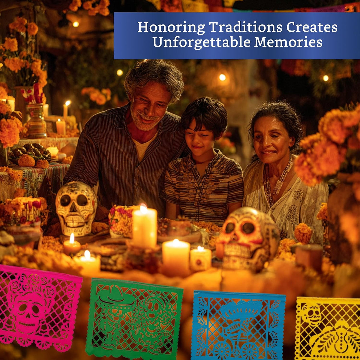 Papel Picado Dia de Los Muertos 5-pk - Day of the Dead Banners Decor