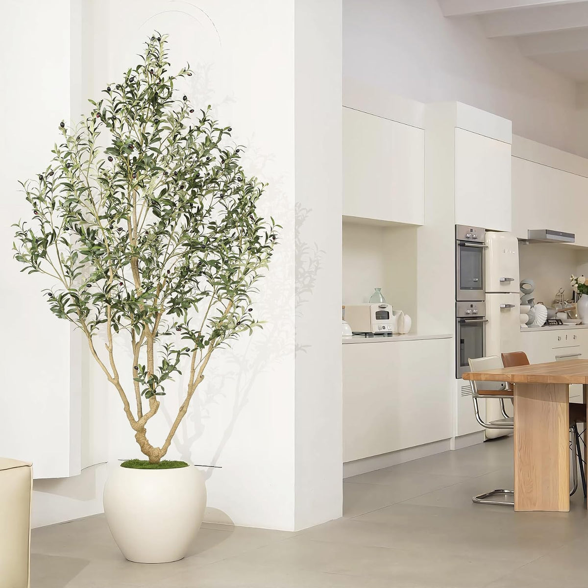 LYERSE Faux Olive Tree 8ft with Large Olive Branches and Lifelike Leaves