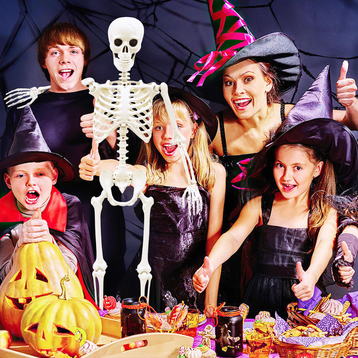 breesky Life Size Skeleton for Halloween: 4.43ft Realistic Human Anatomy Full...
