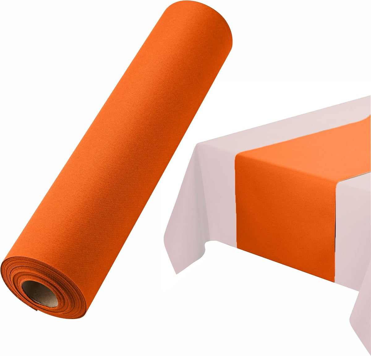 Disposable Table Runner for Dining Table, 16" 20-Pack Linen-Like Orange ...