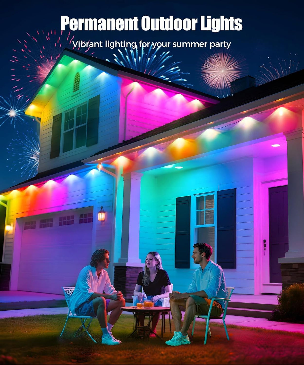 Permanent Outdoor Lights, 100ft Christmas RGB+IC Lights with 100 Modes