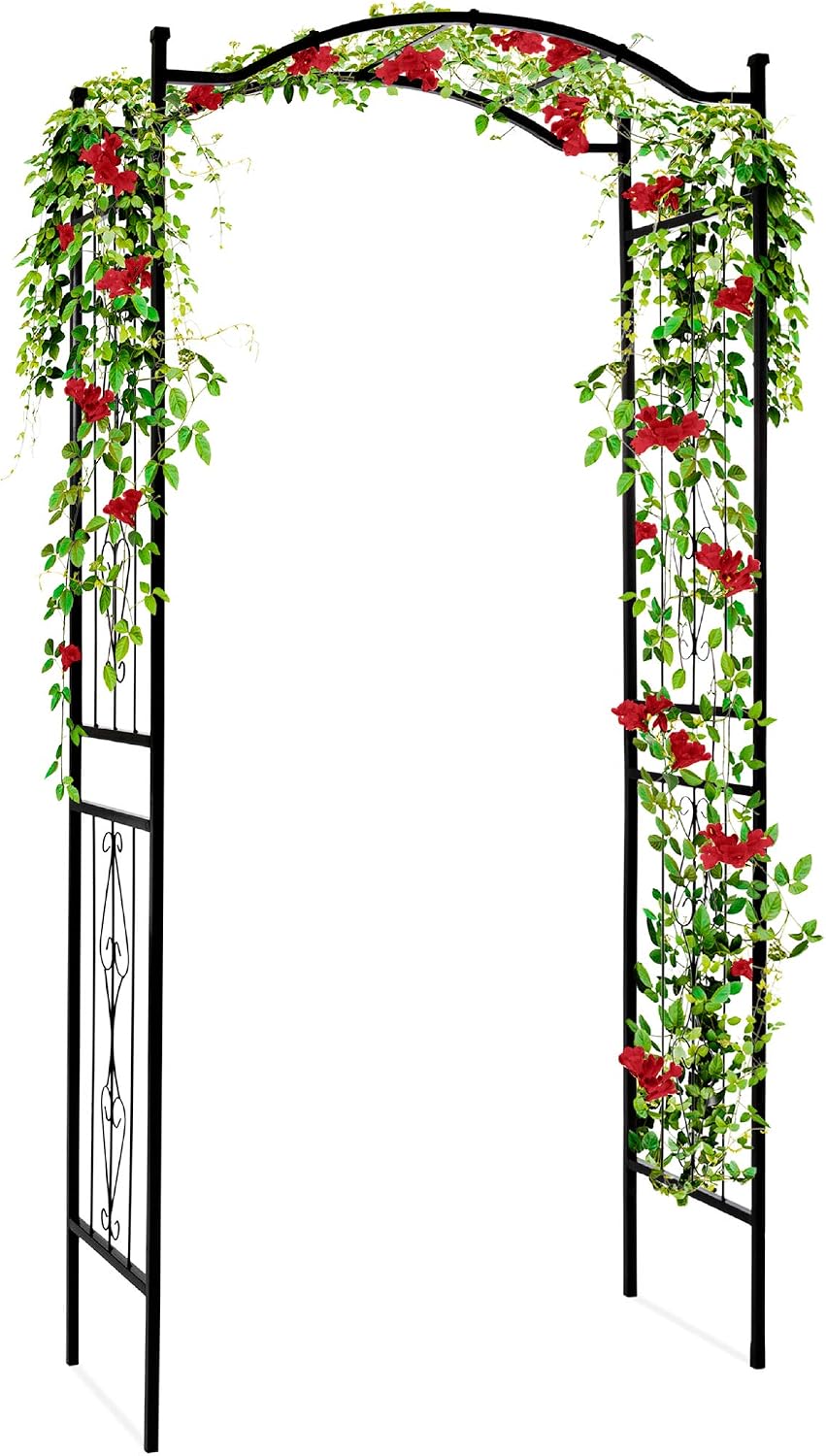 Best Choice Products 92in Steel Garden Arch Arbor Trellis for Outdoor, Yard, ...