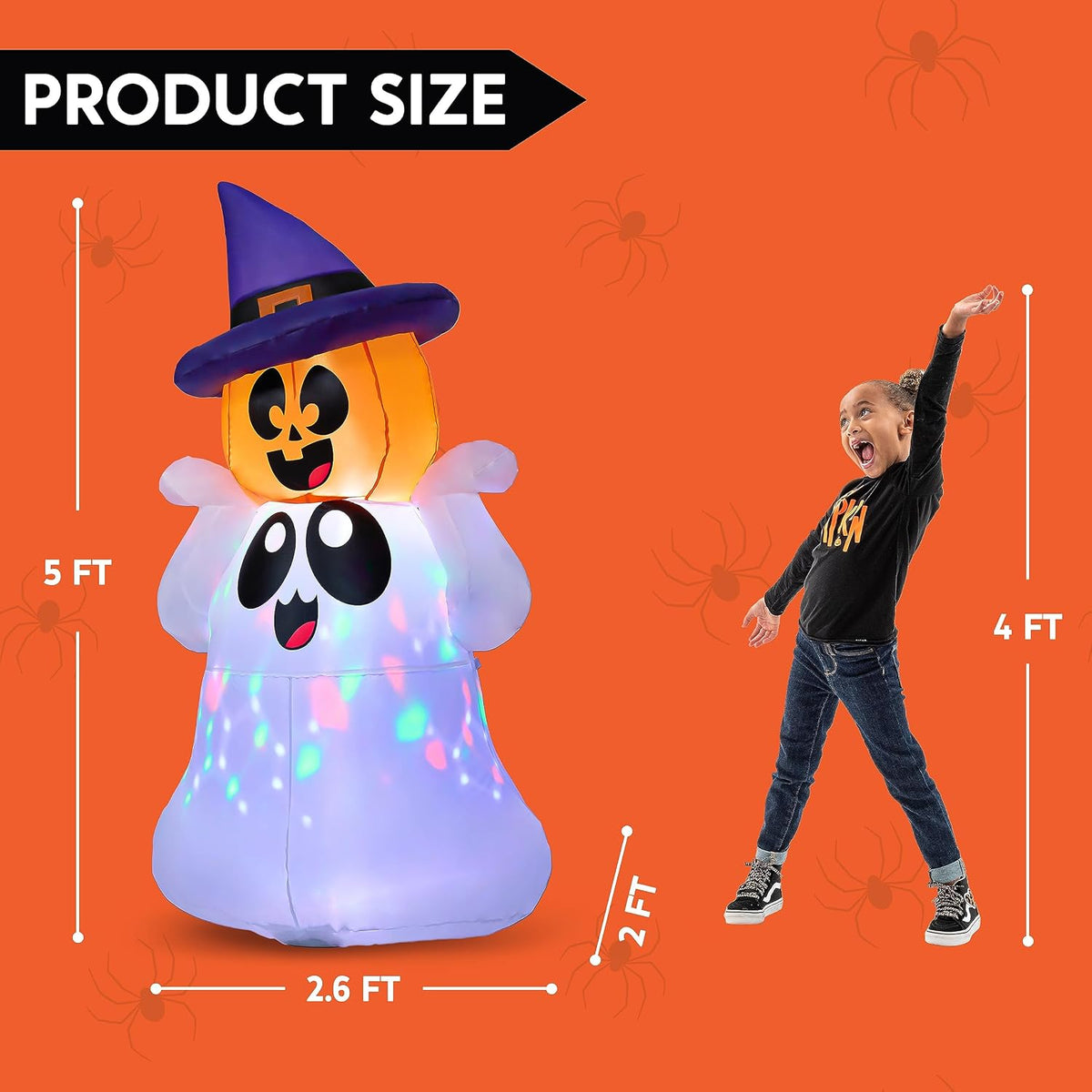 Joiedomi 5 FT Tall Halloween Inflatable Outdoor Decor, Blow Up Yard Decoratio...