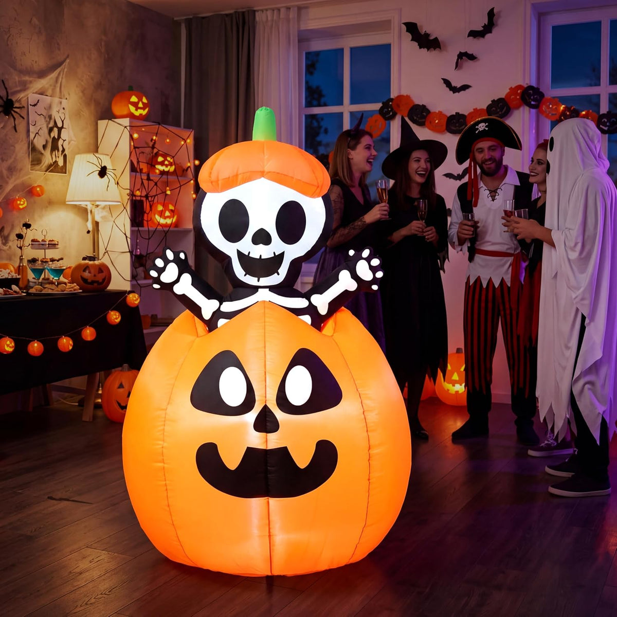 Joiedomi 5FT Halloween Animated Inflatables Outdoor Decorations, Inflatable S...