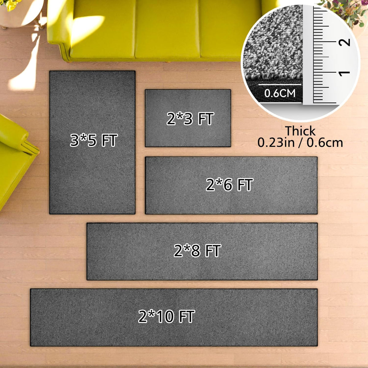 AREDO Runner Rug with Non Slip Rubber Backing 2*6 ft, Washable Soft Floor Car...