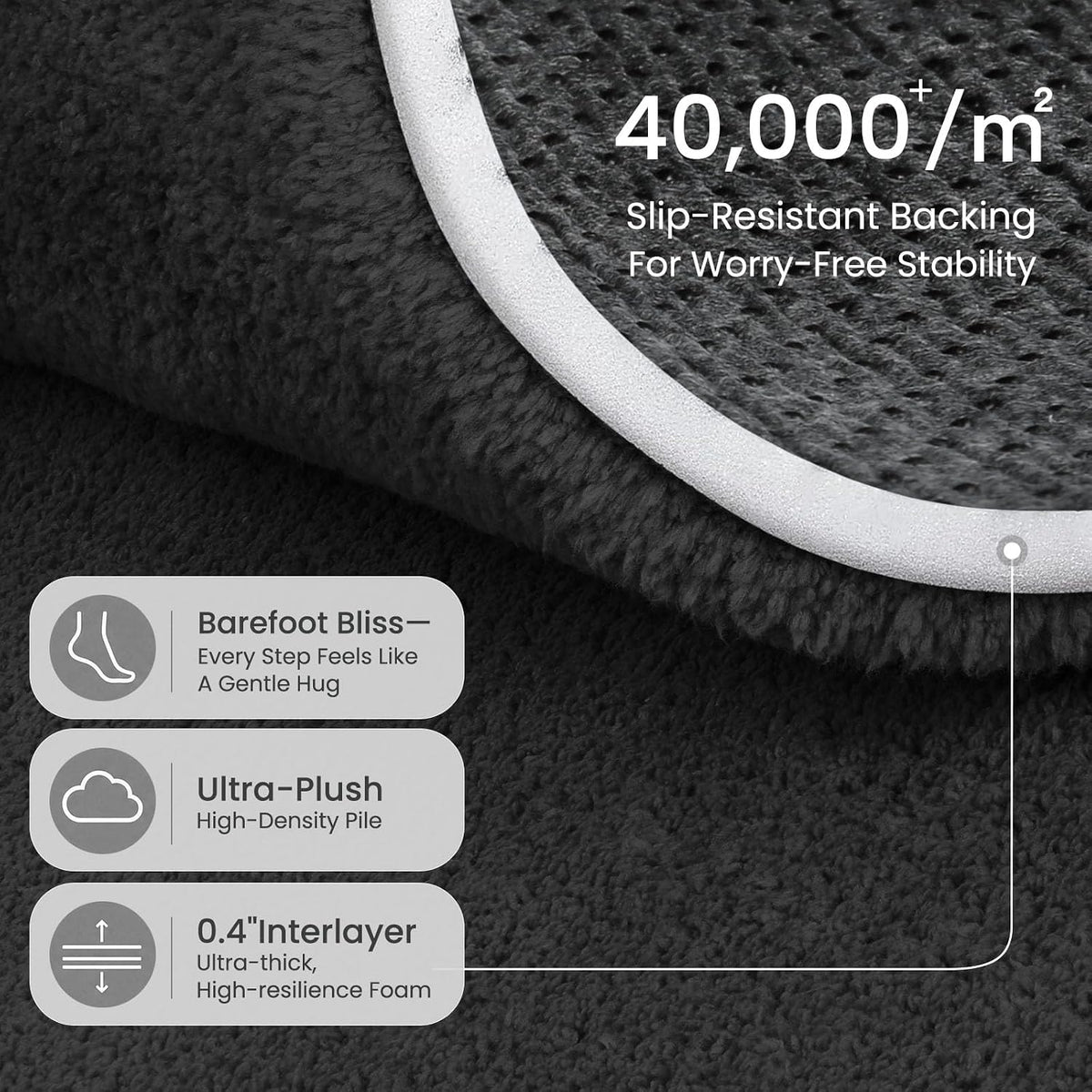 Sour Lemon 8x10 Area Rugs for Living Room Bedroom, Large Carpet Black Rug