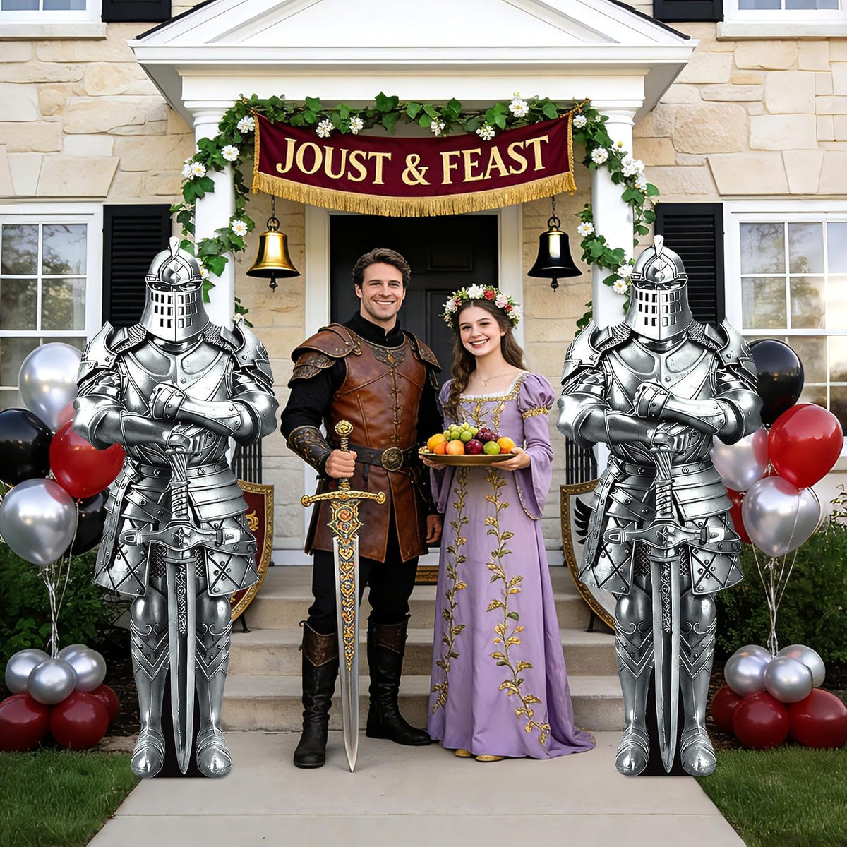 1 CS 5.9 ft Life Size Medieval Knight Plastic Corrugated Cutout