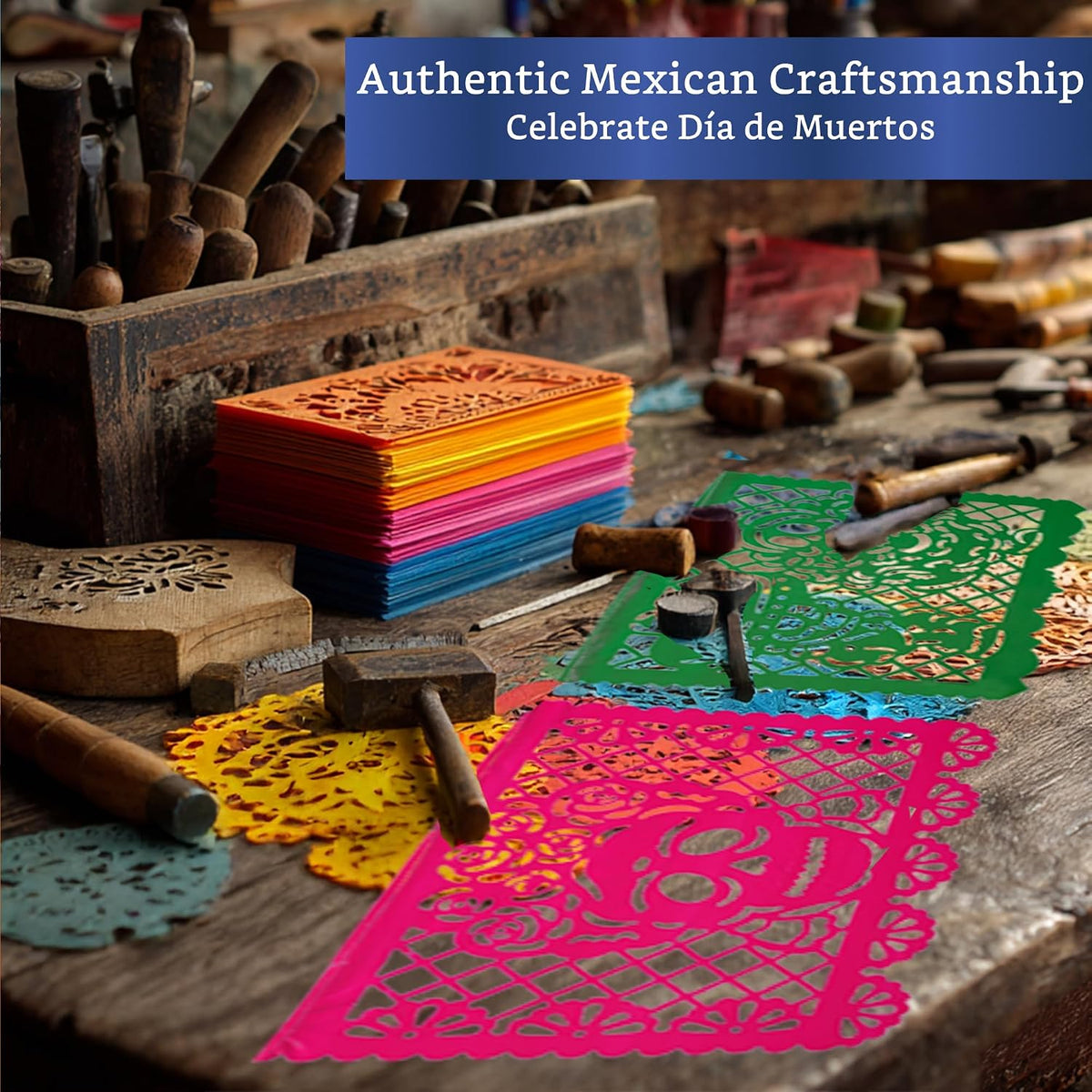 Papel Picado Dia de Los Muertos 5-pk - Day of the Dead Banners Decor