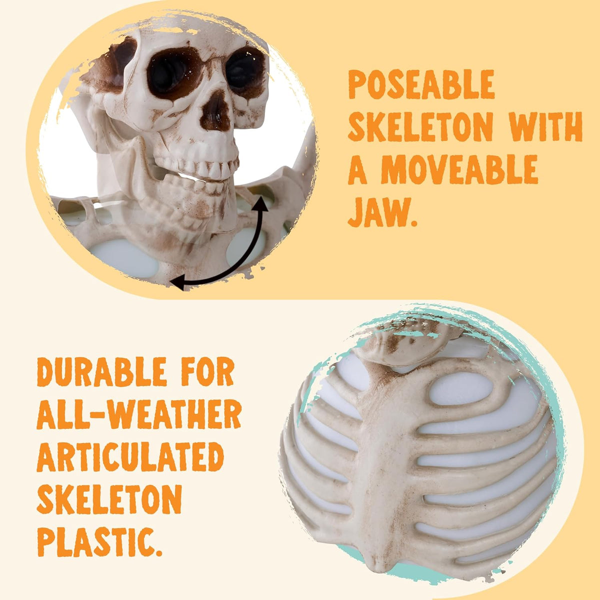 JOYIN Skeleton Halloween Decorations Indoor, Lighted Skeleton Tabletop Hallow...