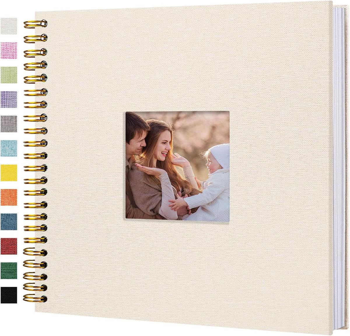 12"x12" Scrapbook Photo Album Linen Cover 40 Sheets 80 Pages White ...