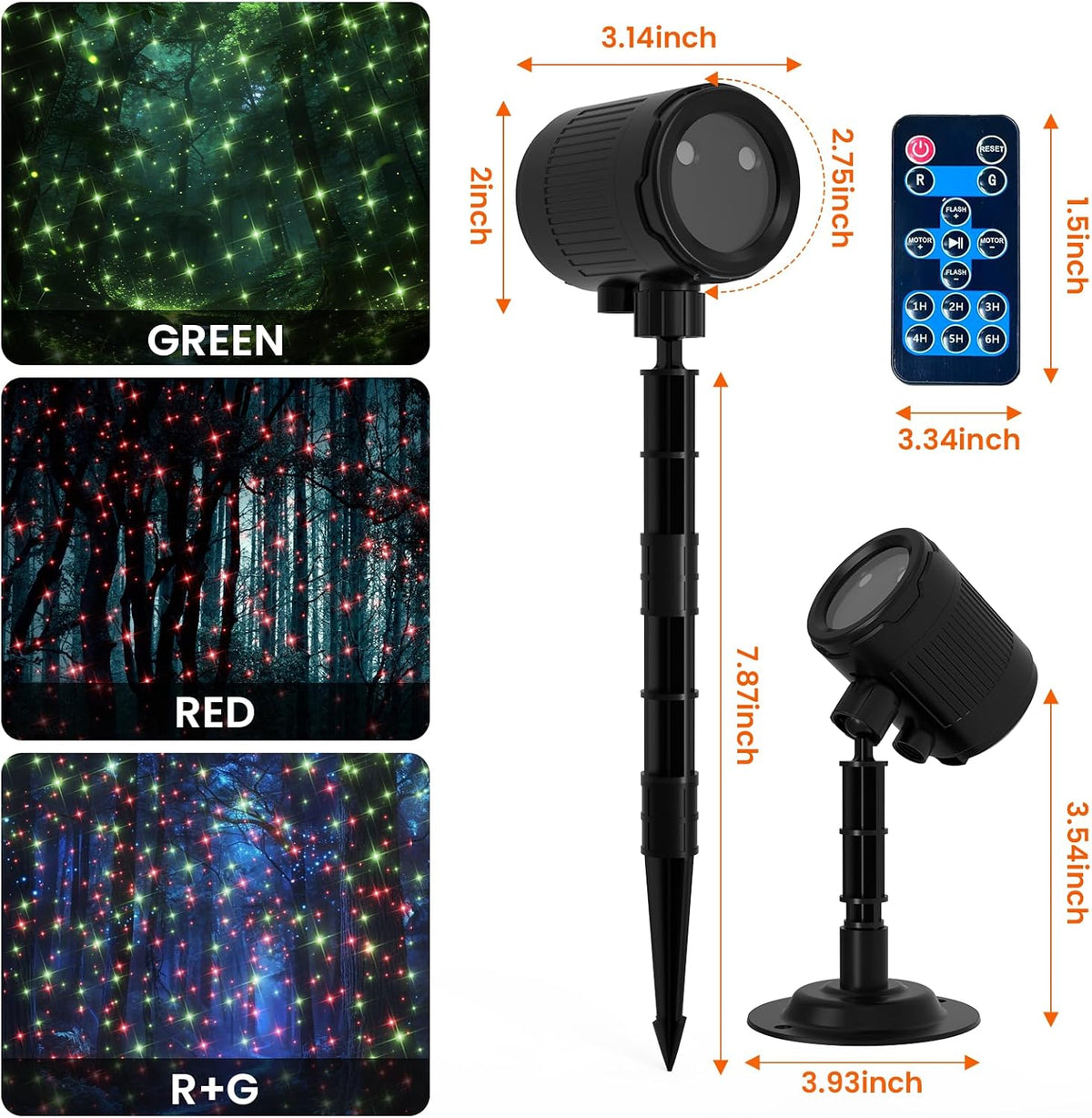 Christmas Projector Lights Outdoor, Moving Starry Sky Effects Light Show,RG