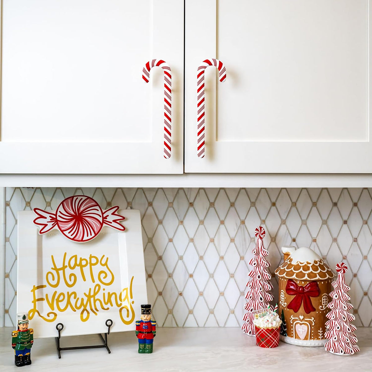 Knobēz Handlez 8pk Medium Candy Cane Handle Covers Cabinet for Decoration