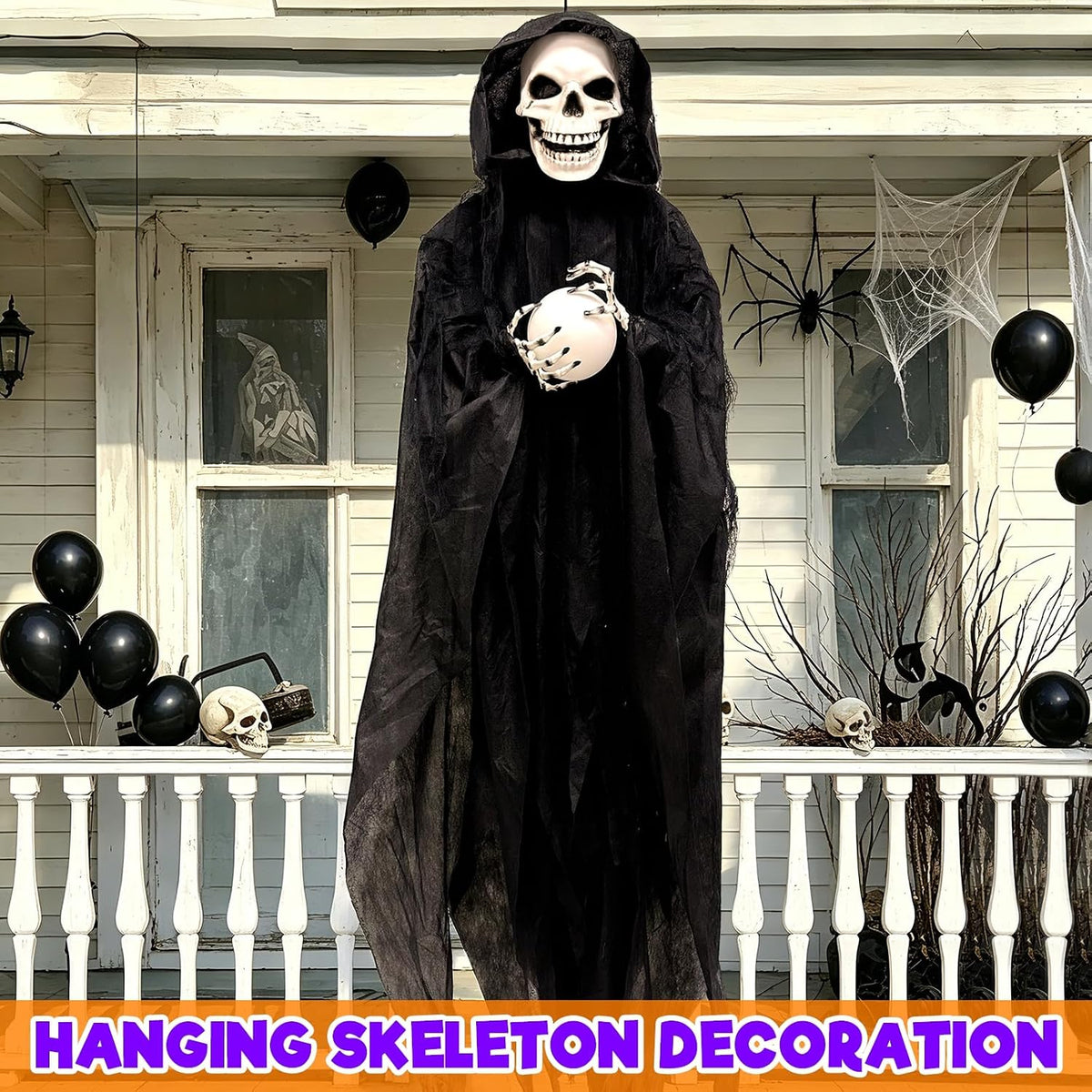 65" Halloween Animatronic Grim Reaper Decorations Outdoor