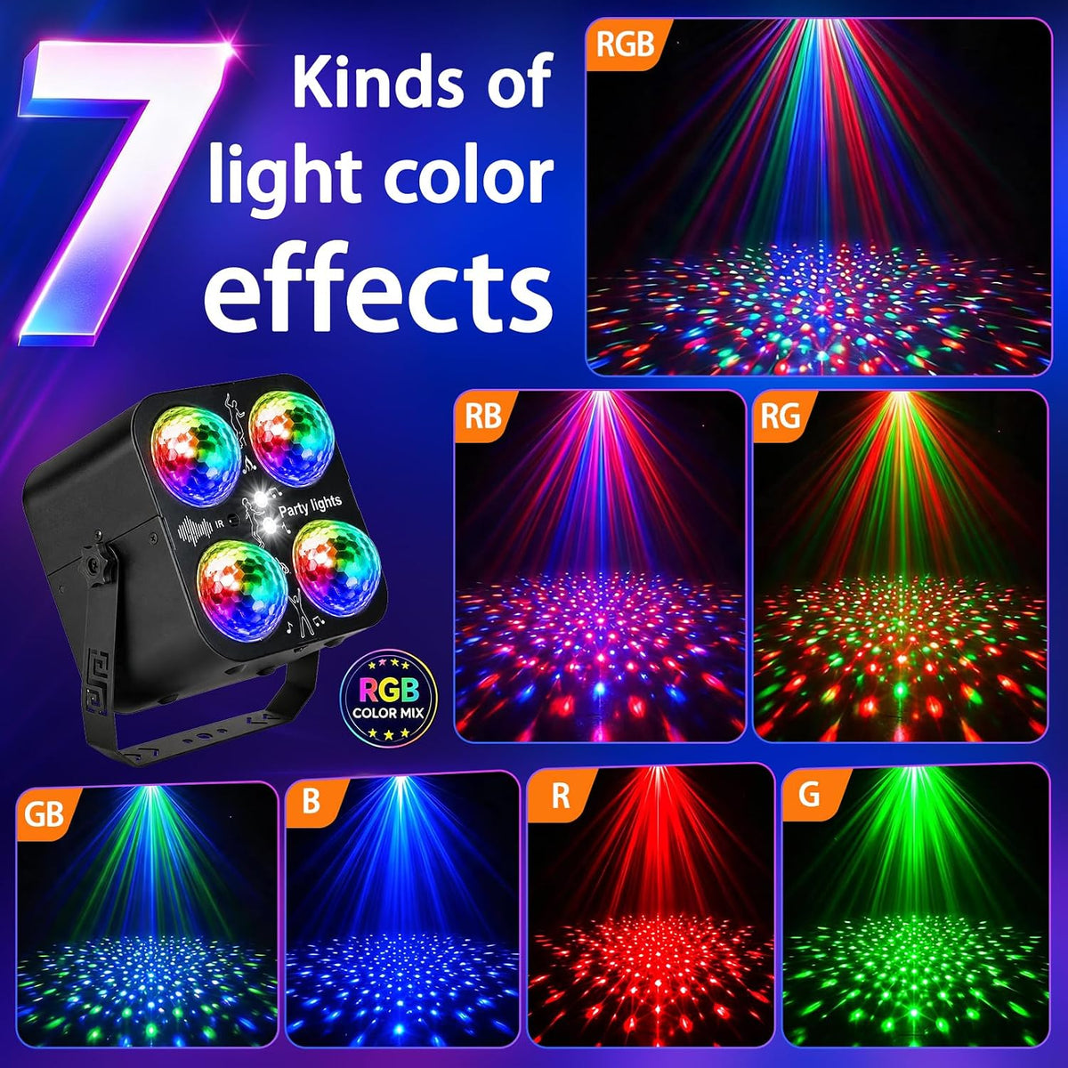 Disco Ball Party Lights, 4 Disco Balls Lights Sound Activated for Parties