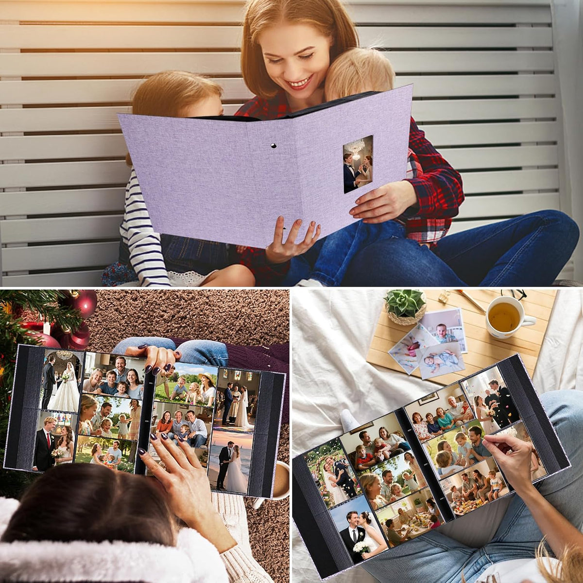 Ruibytree Extra Large Capacity Photo Album 4x6 Pictures 1000 Pockets,Purple