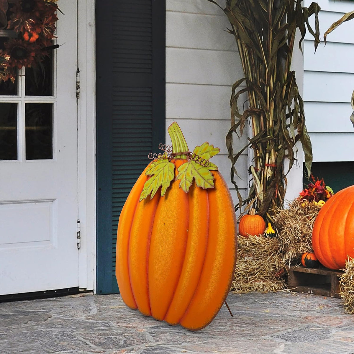Glitzhome 37.5"H Fall Decorative Yard Signs with Stakes, Oversized Metal...
