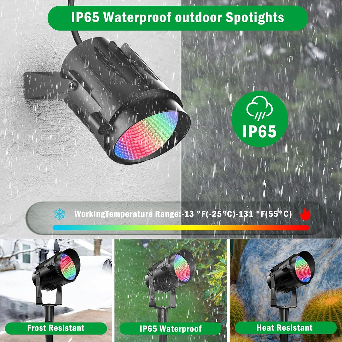 Christmas Halloween Outdoor Spotlights, 12W Color Changing Landscape Lighting...