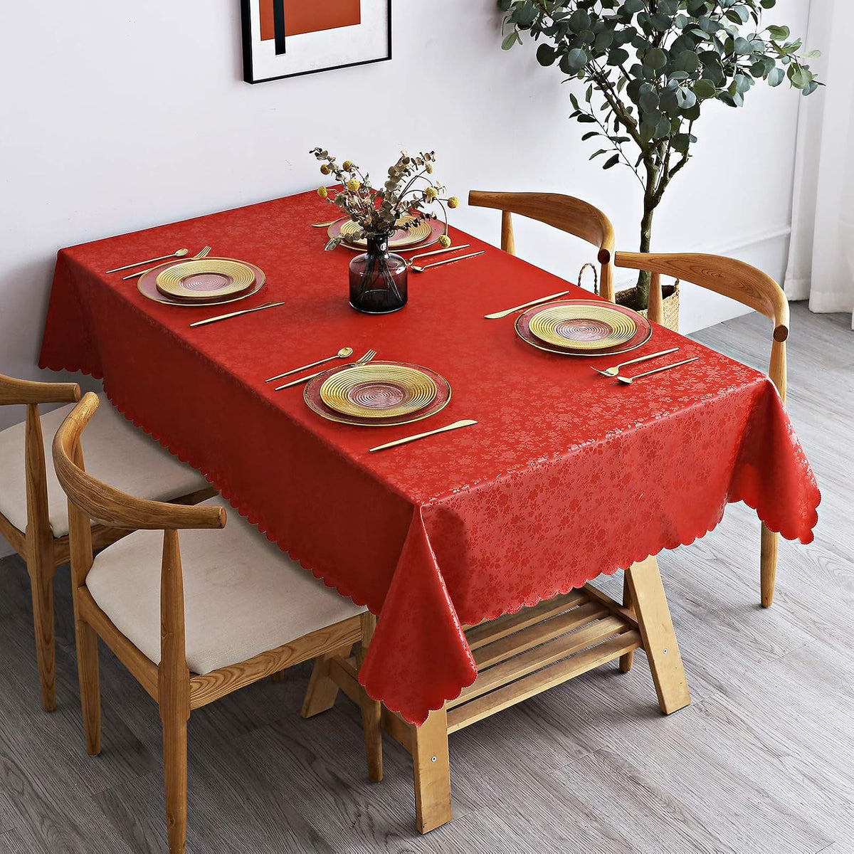 Smiry Rectangle Waterproof Heavy Duty Vinyl Tablecloths, 60 x 120 Inch