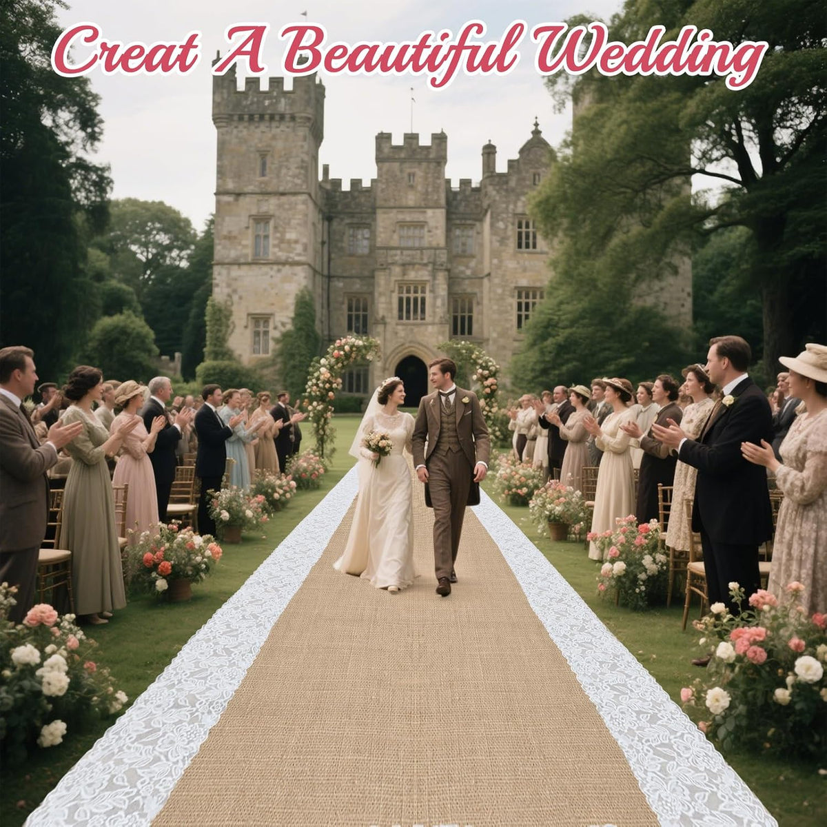 Natural Burlap Wedding Runner Aisle for Wedding Ceremony Burlap Aisle Runner ...