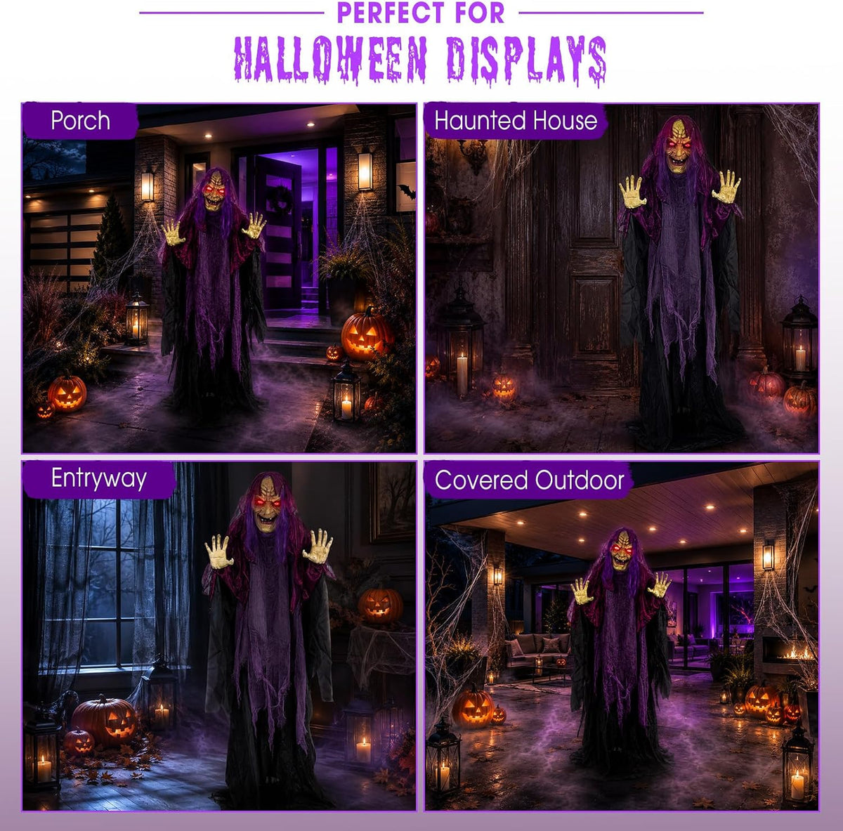 5FT Animated Witch Halloween Indoor Outdoor Decoration