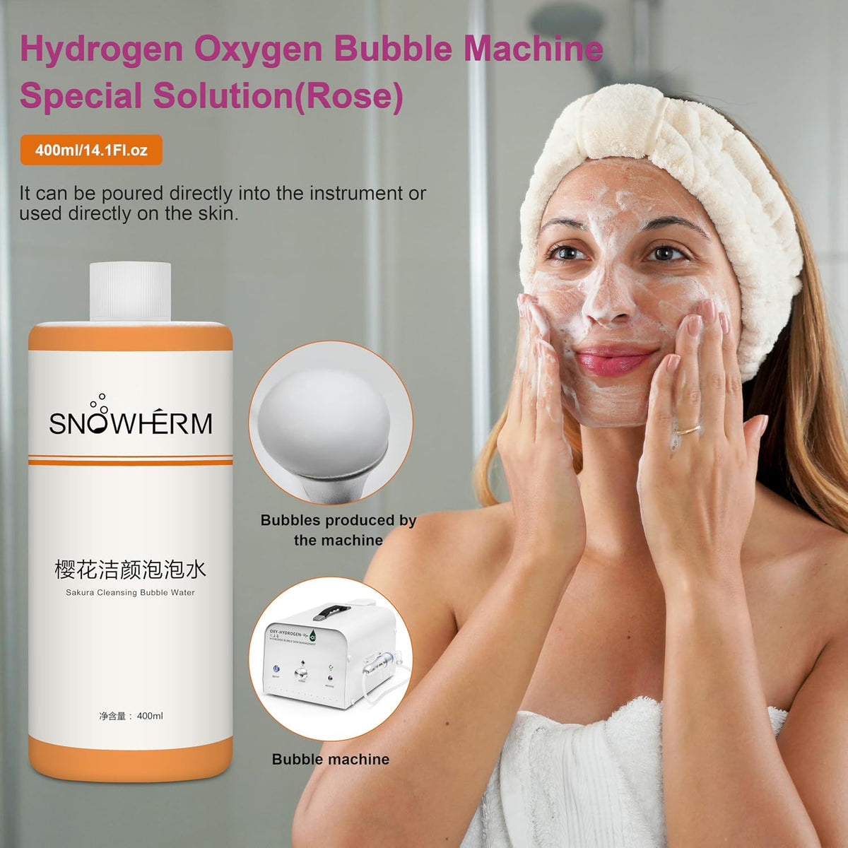Elitzia Sakura Beauty Bubble Solution for Oxygen Bubble Machine