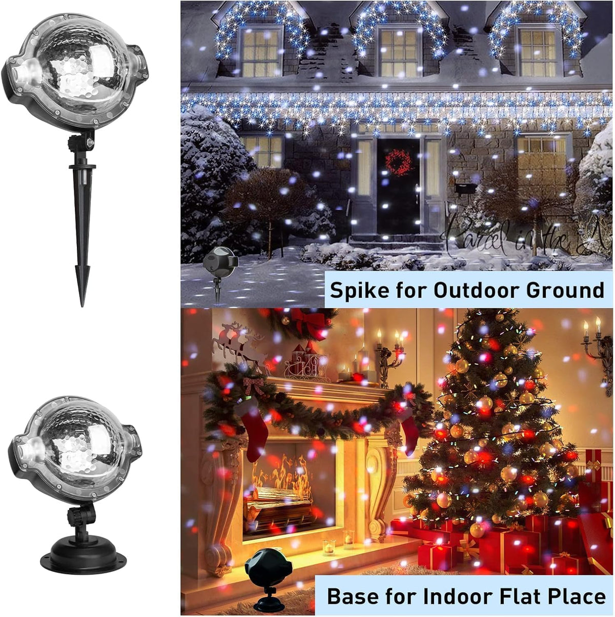 PEIDUO Christmas Projector Lights Outdoor, Multicolor Rotating Snowfall Proje...