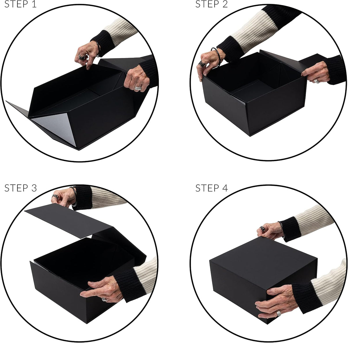 Prime Line Packaging Black Magnetic Gift Box Bulk, 10x10x5, 15 Pack