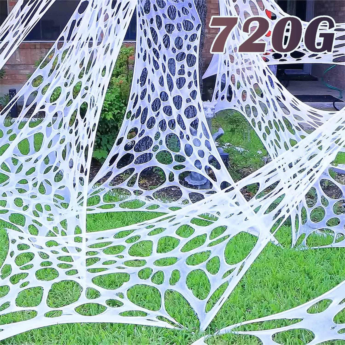 YHFUISK 1200 Sqft Giant Durable Spider Webs Halloween Decorations Outdoor, St...