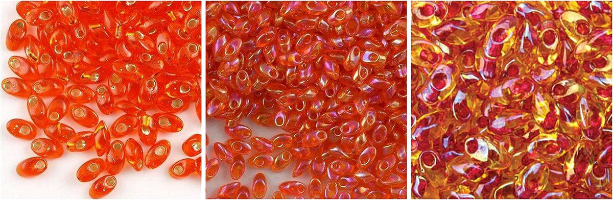 110g Grams Long Magatama Bead Mix, Miyuki Orange, Salmon, Gold, Rose, Peach, ...