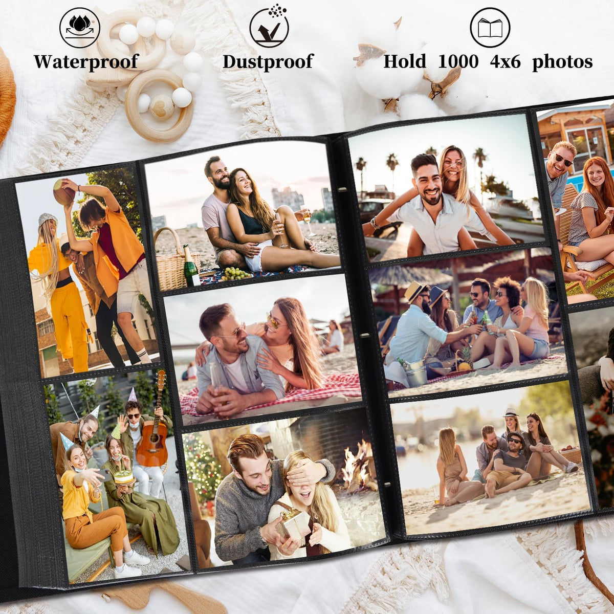 Artmag Photo Album 4x6 1000 Photos, Large Capacity Wedding Family Leather Cov...