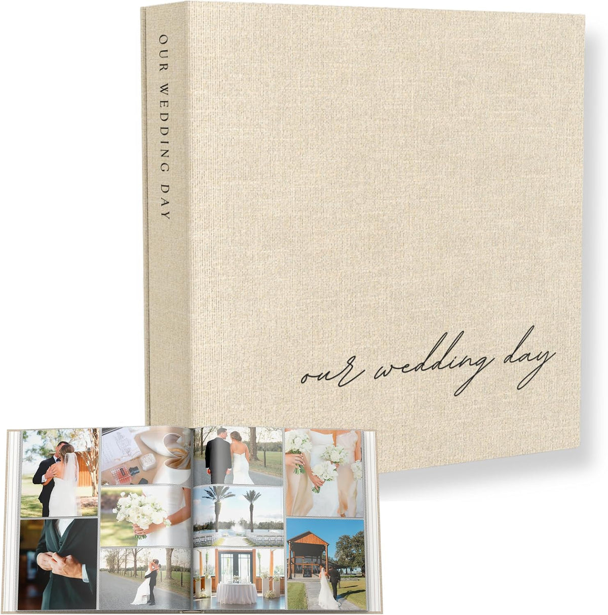Wedding Photo Album for 400 4x6 Pictures - Large Linen Picture Scrapbook